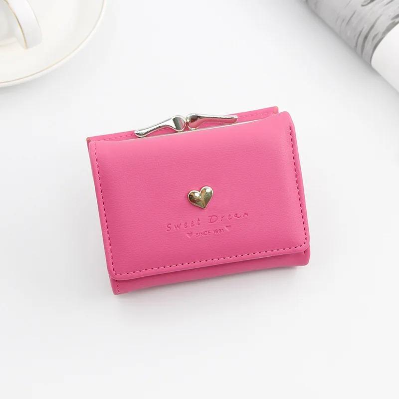 Small Women Wallet Loving Heart Short Women's Wallet Card Holder Girls Mini Woman Fashion Lady Coin Purse for Female Clutch Bag