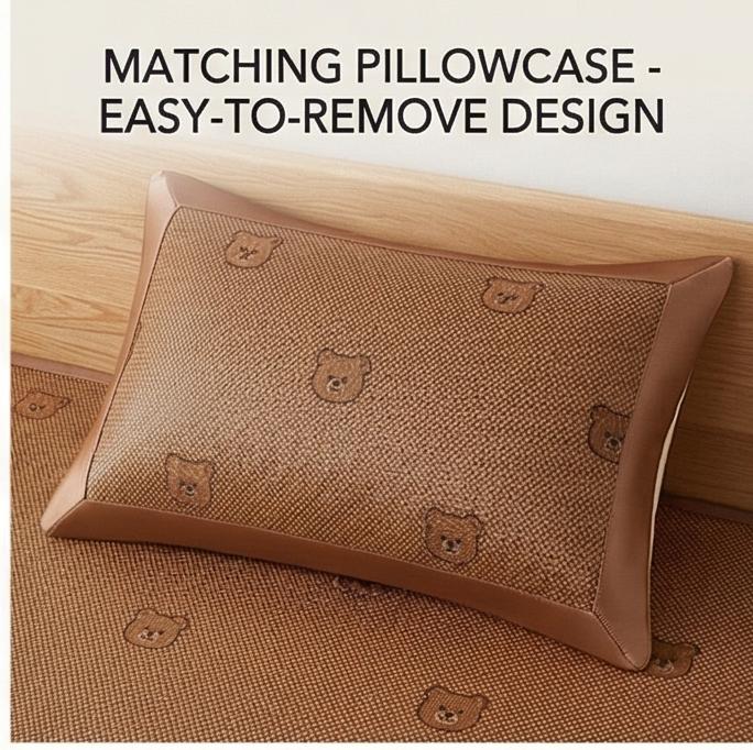 Machine Washable Ice Silk Cooling Mat 150x200/180x200cm, Soft Fitted Sheet 3-Piece Set, Gentle for Sensitive Skin