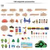 Wooden Track Train Set With 108 Pieces For Kids Educational Playroom