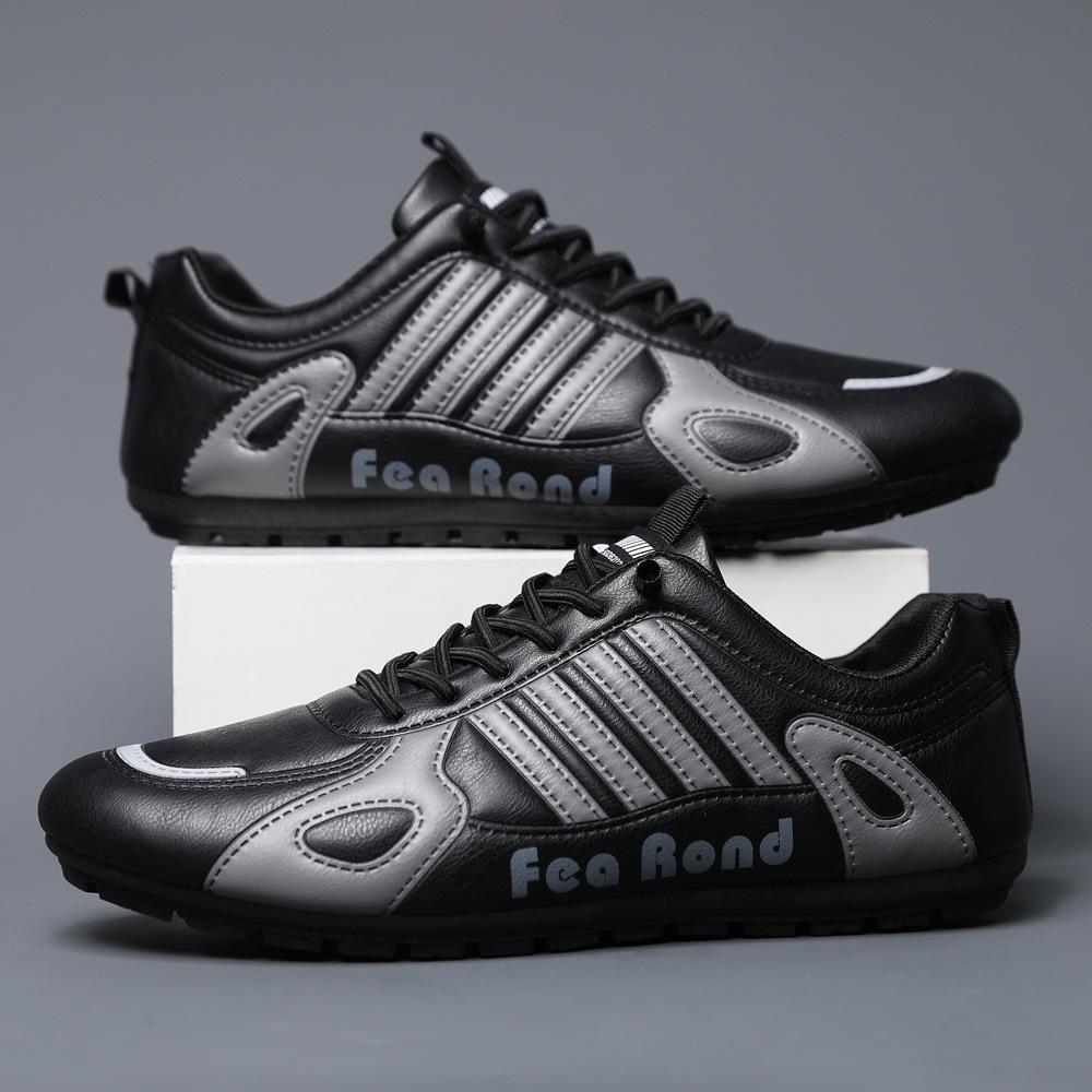 Plus Size Men's Casual Lace-up Shoes - Breathable, Soft Sole, Fashion Color-Block Sports Sneakers.
