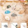 16Pcs Interactive Cat Mice Toy Funny Plush Cat Mouse Toy Realistic Cat Scratch Mouse Toy Pet Supplies for Indoor Kitten 8 Colors