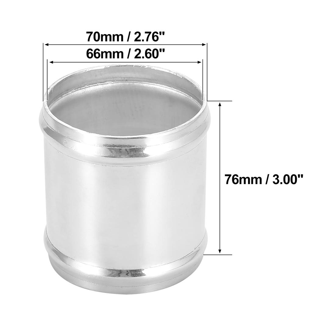 X AUTOHAUX Schlauchverbinderrohr-Set mit 2 Schellen Aluminiumlegierung 70 mm Außendurchmesser 76 mm Länge