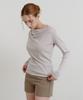 BIBYSEOB Cowl Neck Long Sleeve T-Shirt Beige [T53]