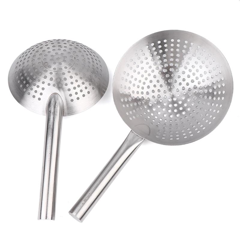 Thickened 304 Stainless Steel Noodles Spoon Colander With Long Handle Oil Skimmer Food Strainer Sieve Skimmer Scoop Kitchen Tool
