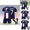 Premium Paris Saint-germain Soccer Jersey Set For Kids Messi Mbappe Neymar