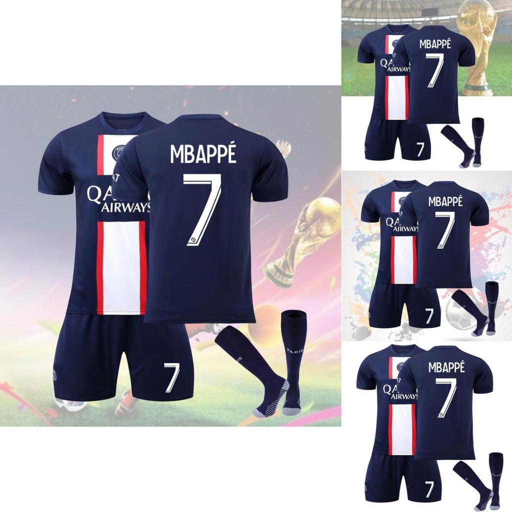 Premium Paris Saint-germain Soccer Jersey Set For Kids Messi Mbappe Neymar