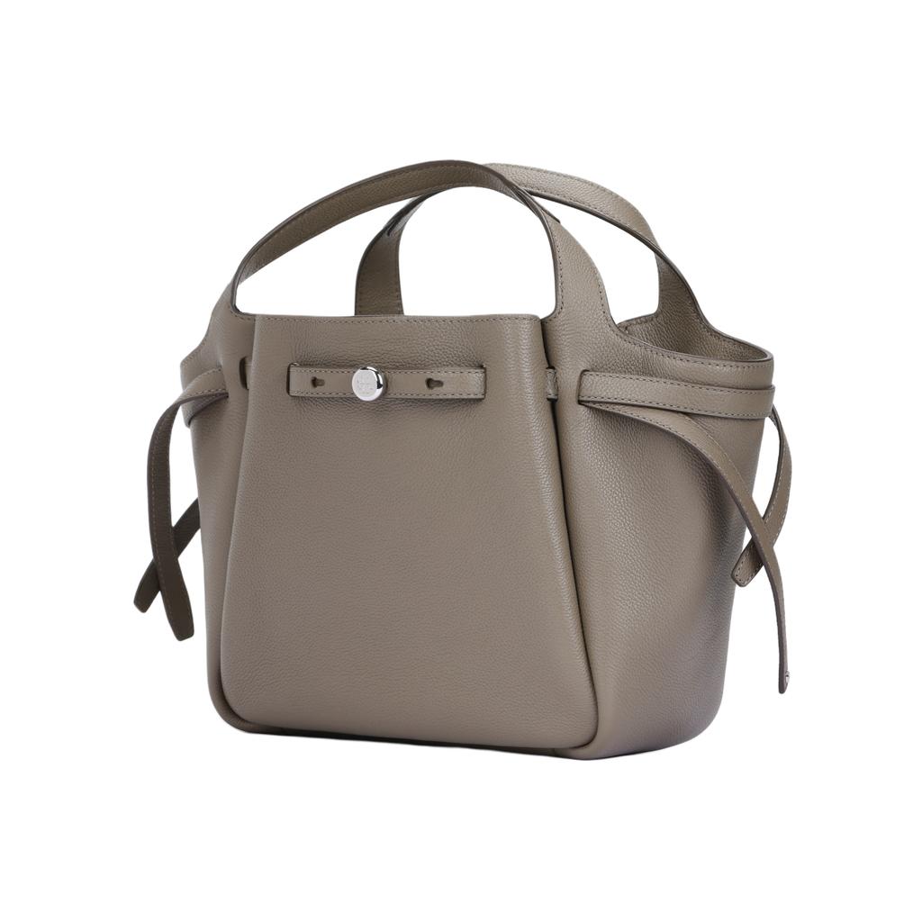 Tory Burch Romy Logo Pleated Design Tote Bag Women Tote Bags Khaki 164866-253
