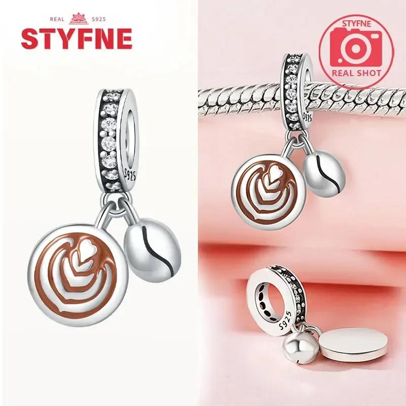 Coppermoe Paw Coffee Cup Beads Pendant Fit Charmscopper Original Bracelet For Women Fine Jewelry Diy Gifts