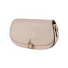 Michael Kors MK Mila Metal Logo Lock Stripe Shoulder Strap Leather Crossbody Bag Medium Women crossbody bag Nude-Pink 30S3GIMM8L-187