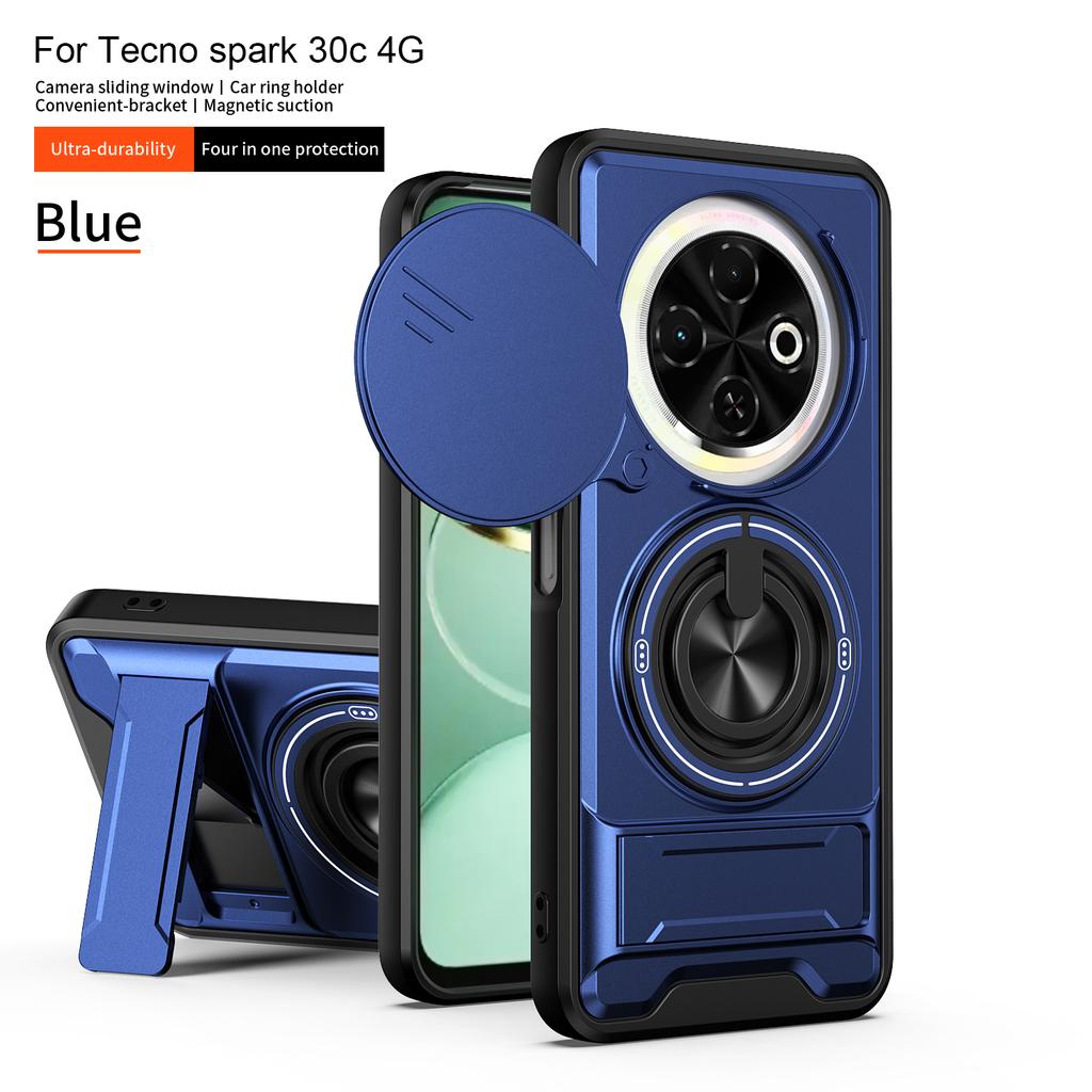 Für Tecno Spark 30C Hülle Tecno Spark 30C 4G Cover Magsafe Magnetischer Klapphalter Militärischer Panzer Kamera Schutzhülle