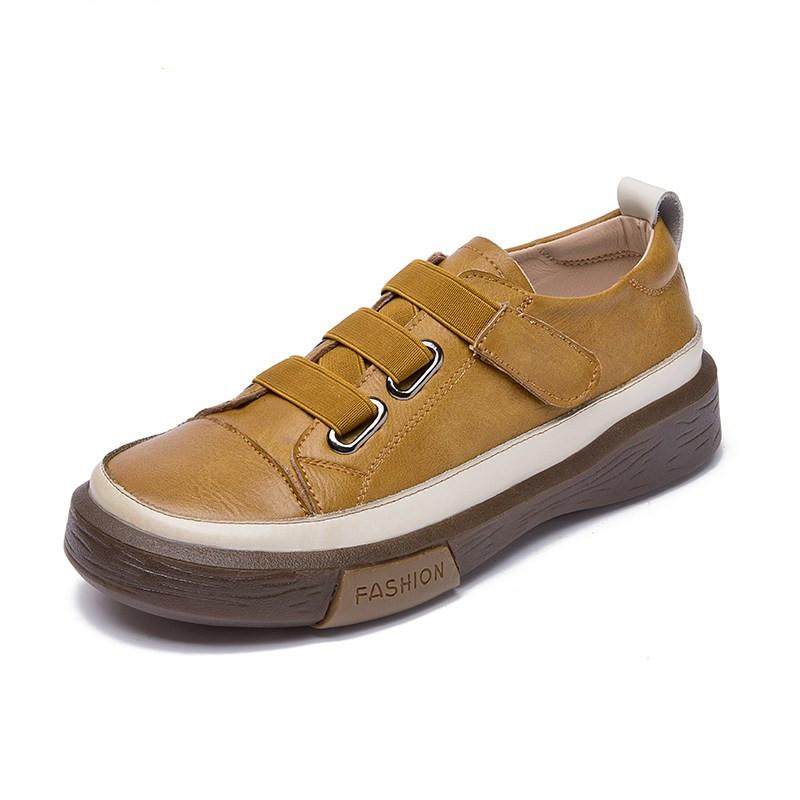 Mode AIYUQI Damen Vulkanisierte Schuhe Flach Neu Echtes Leder Damen Sneaker Retro Große Größe 42 43 Mode Mädchen Studentenschuhe