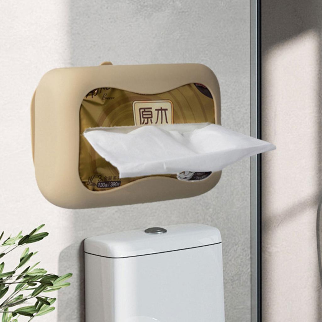 Tissue Storage Box Lightweight Suction Cup Paper Towel Container Wet Wipes Dispenser Box Silicone Napkin Holder Rack