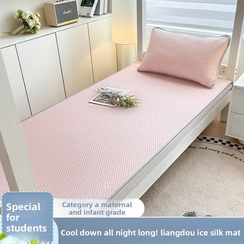 Solid Summer Color Cooling Gel Fiber Bed Mat With Lightweight Foldable Bedding