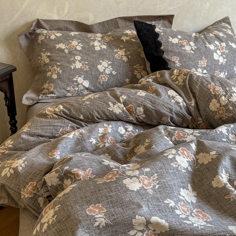Linen Cotton And Linen Retro Cotton Abraded, Pure Cotton Quilt Cover, Bed Sheet, Bed Hat Quilt Cover