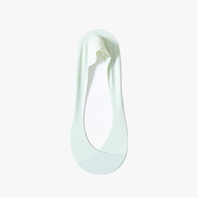 

Женские летние тонкие носки из ледяного шелка, однотонные, свежие, с силиконовой пяткой, повседневные, с мелким вырезом, невидимые носки 1 pair белый/зелёный