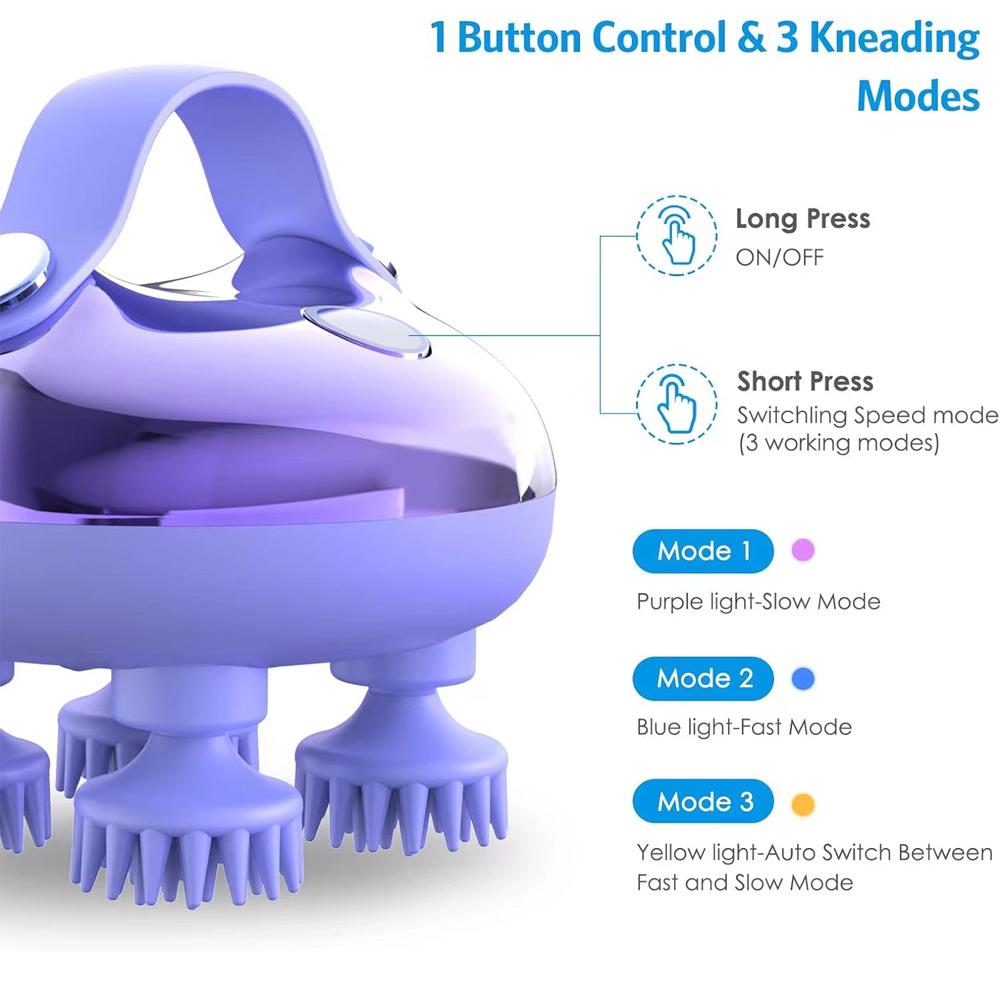 IPX7 Electric Head & Pet Massager: Facial Deep Cleanser & Scalp Relaxer