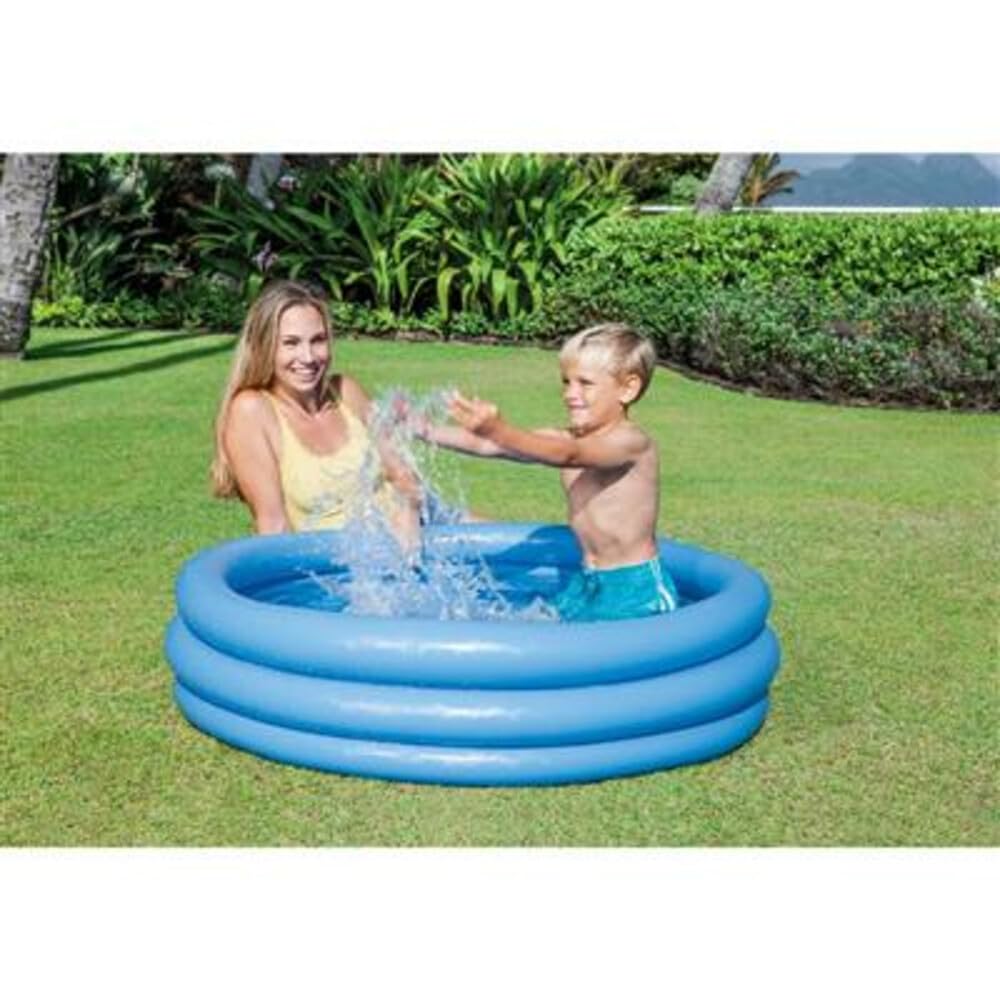 Intex 59416NP Crystal Blue Three-Ring Inflatable Paddling Pool, 1.14m X 25cm