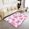Erosebridal Bowknot Living Room Rugs for Girls, Girly Bow Knot Decorative Carpet Stripes Diamond Area Rug 6'6" x 4'11" for Kids Women, Kawai