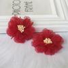 10Pcs 5CM Wrinkle Chiffon Fabric Cored Flowers For DIY Hair Accessories Hats Headband Wedding Dress Decoration