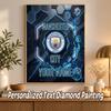 Manchester City Individualus Pavadinimas Tekstas 5D Deimantinės Tapybos Rinkinys PASIDARYK pats Pilnas Gręžimas Deimantinės Meno Dekoras