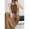 [Original Practice] Loose Suspender Dress Women's Summer New Vacation Gentle Long Dress Chic Sleeveless a Word
