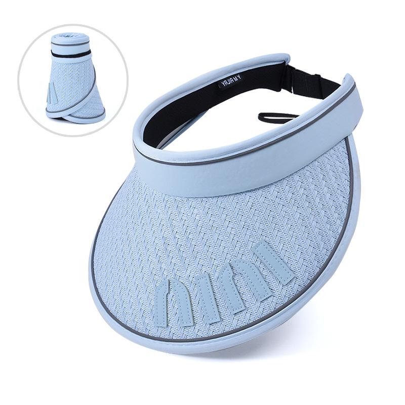 8463 Summer Outdoor Sunscreen Hat Children's Foldable Versatile Sunshade Empty Top Hat Straw Pattern Big Eaves Sun Hat Tide
