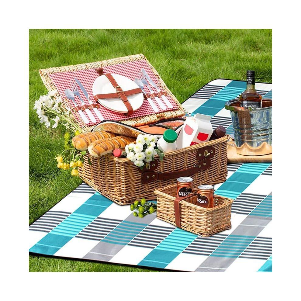 200 X 200cm Picnic Blanket, Waterproof Portable Foldable Blanket, Sand Control Outdoor Beach Mat with Handles for Camping, Beach and Picnic