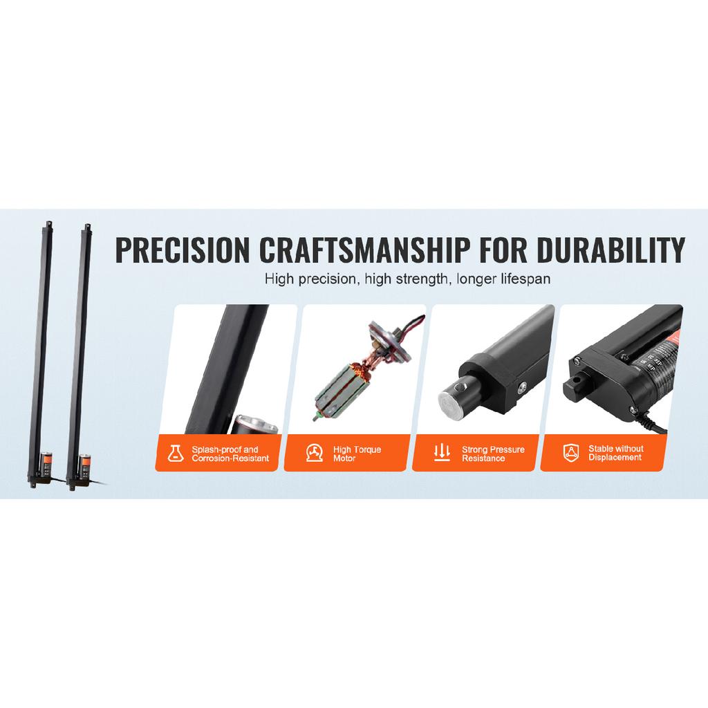 SucceBuy 2PCS 12V Linear Actuator 1000N 30in Electric Linear Motor Controller Kit IP54 Protection for Home TV Table Sofa Lifting