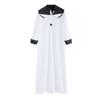 Men's Saudi Arabic Long Sleeve Robe Ramadan Muslim Dress Middle  Islamic Clothing