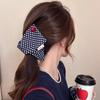 Triangle Hair Claw Clip For Women Girls Retro College Style Hair Accesssories Blue Checkered Claw Clip For Ponytail Fixed Clip