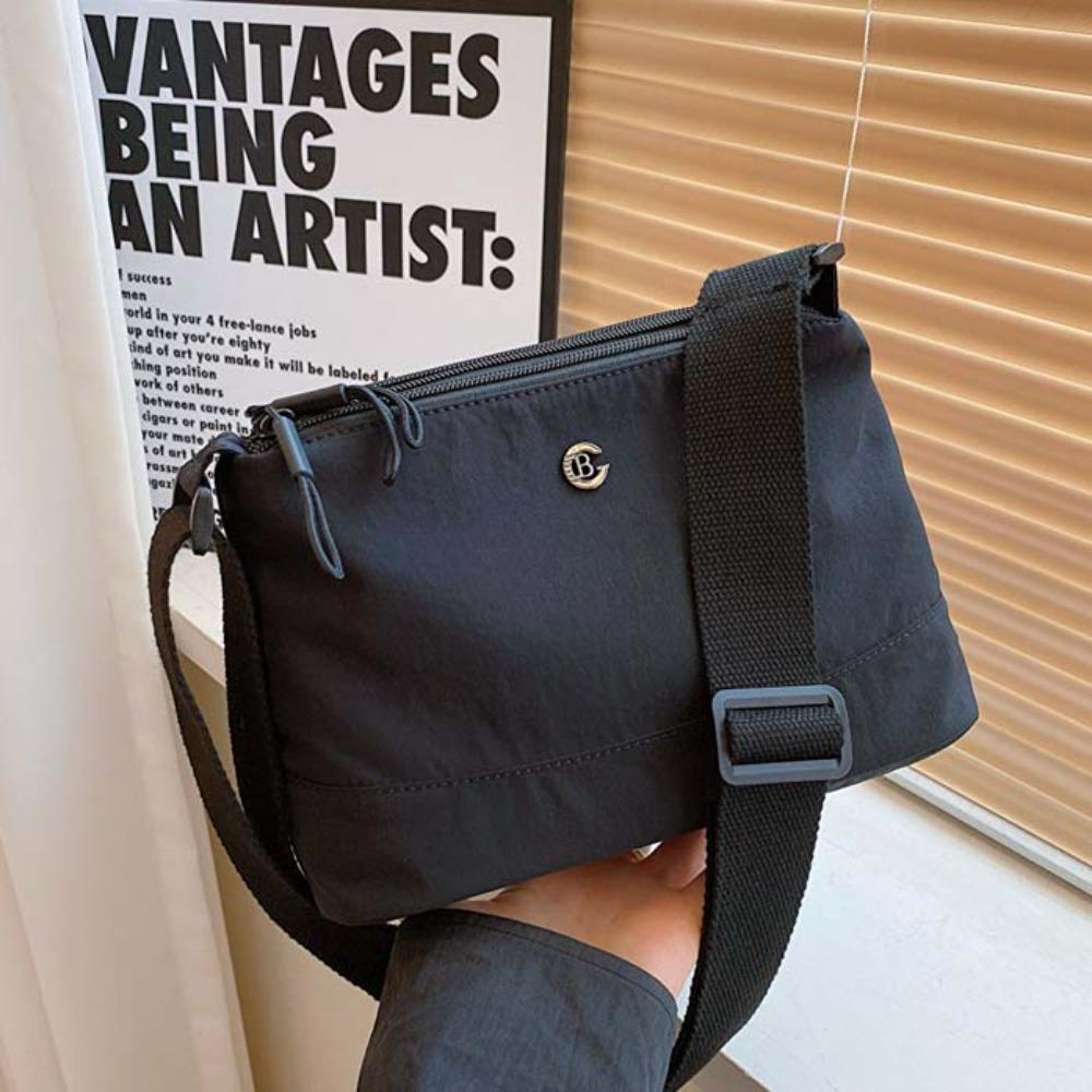 Wide Strap Nylon Square Bag Japanese Style Casual Sport Pouch Large Capacity Shoulder Bag  Men
