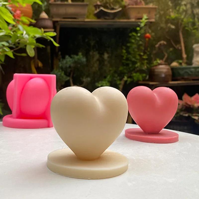 S/L Love Silicone Mold 3D Heart-shaped Candle Crafts Resin Plaster Mould DIY Soap Candle Making Supplies Valentine's Day Gift