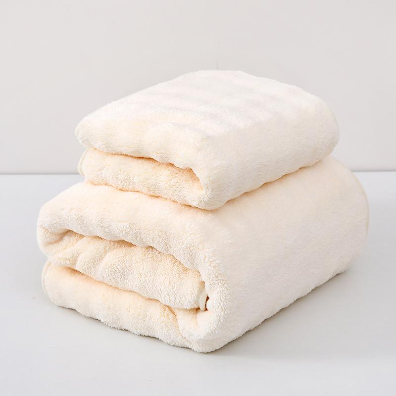 

Плотное пузырчатое бархатное зимнее коралловое бархатное банное полотенце впитывает воду и не линяет полотенце для волос, утолщенное пляжное полотенце, парное банное полотенце 35*75cm×1PCS бежевый