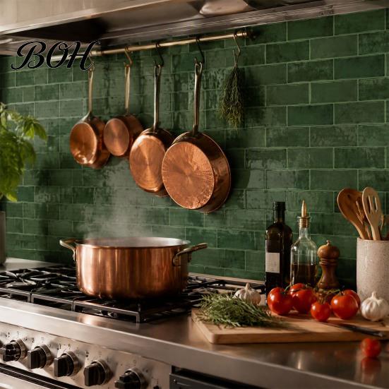 Self Adhesive Mosaic Wall Decor 8PCS Faux Brick Stickers, Waterproof Decals, Moisture-proof Easy Heat Resistant Covering Peel And Stick Tile Stickers