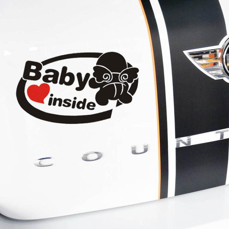 

Car Sticker Decorative Decals Baby inside Pattern Angel Baby Sticker Reflective Bumper Sticker чорний/червоний