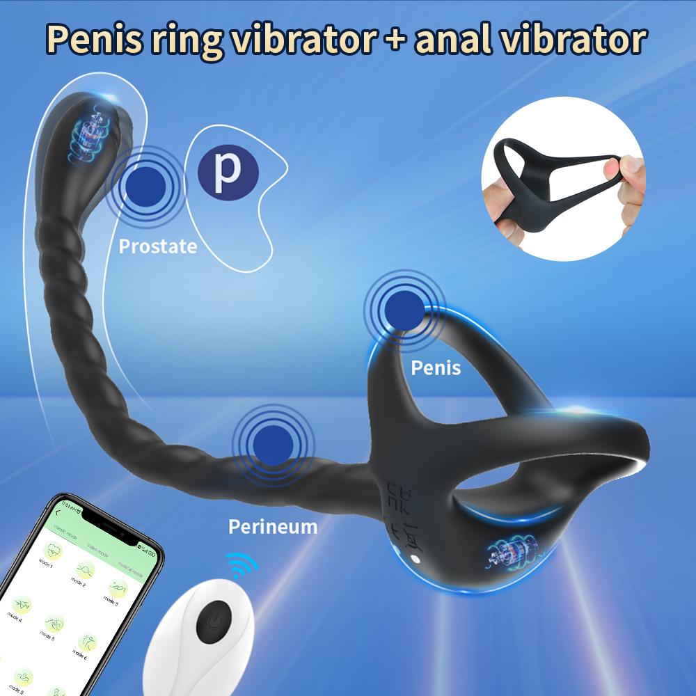 Butt Plug Cock Ring for Men Prostate Massager Vibrator Silicone Penis Ring Woman Gay Dildo for Anal Vibrators Sex Shop Toys 18+