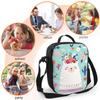 Alpaka Lama Mit Frühlingsblumenkranz Kaktus Isolierte Lunchbox Kühltasche Waschbar Auslaufsicher Tragbare Tragetasche