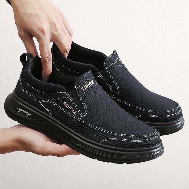 

Hy мужская обувь старая ******* тканевая обувь ****** и осенняя мужская папина дышащая нескользящая подошва педали мужская повседневная обувь холст 44 чёрный