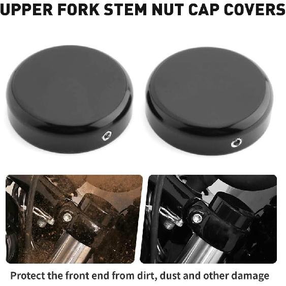 

FSFY 1 комплект крышек гаек штока верхней вилки для Harley Davidson Street Bob Breakout V-ROD Dyna Softail Sportster XL 883 1200, черные