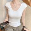 Stilvolle Weste Eleganz Mode Lässig H109 Liebe Kragen T-Shirt Damen Sommer Weiß Slim Dünn Einfarbig Vielseitig Ärmellos Unterhemd Unterteile