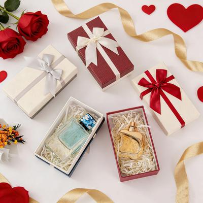 Dárková krabička na Valentýna s mašlí, svatební, pro družičku, k narozeninám, balicí krabice s víkem, na sladkosti, rtěnku, šperky