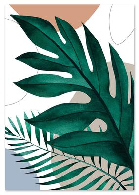 Green Leaves Boho Poster