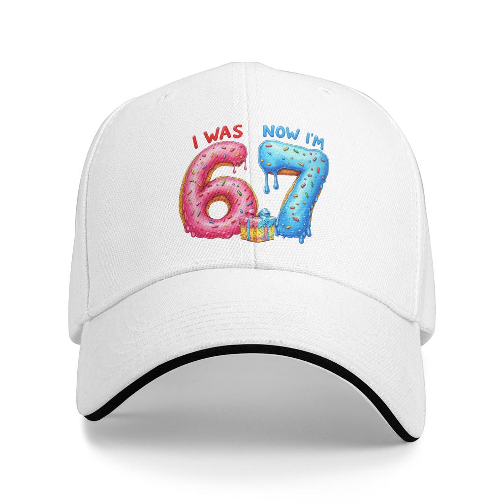 I Was 6 Now I'm 7 Year Old 7th Birthday 6 7 Meme 67 Sun Baseball Cap Summer Men Trucker Hat Retro Hunting Camping Snapback Cap
