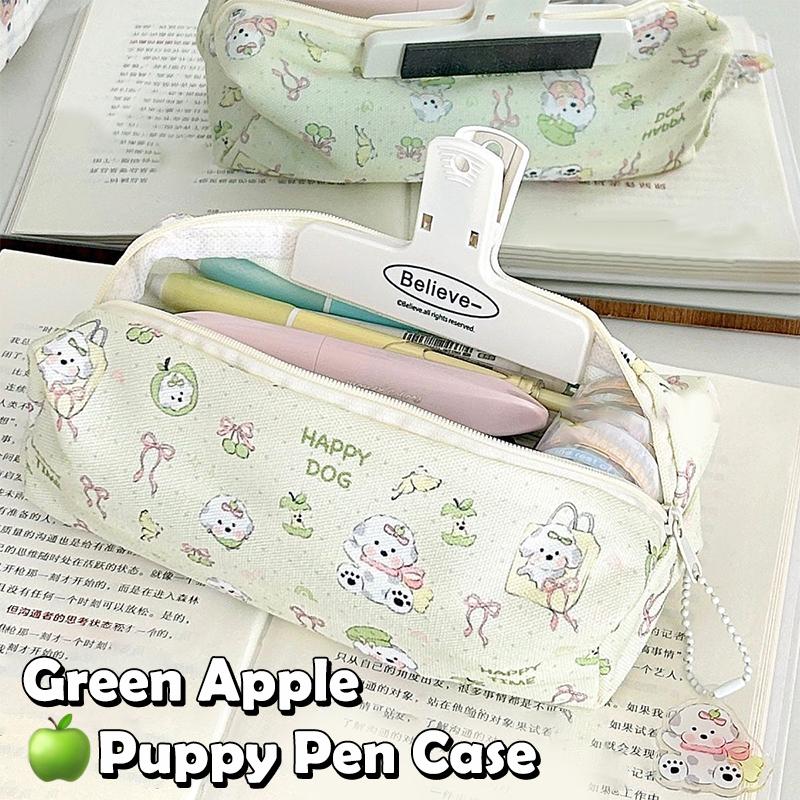 Cute Cartoon Puppy Pencil Pouch Large Capacity Stationery Storage Bag Small Makeup Bag School Office Supplies Student Gifts