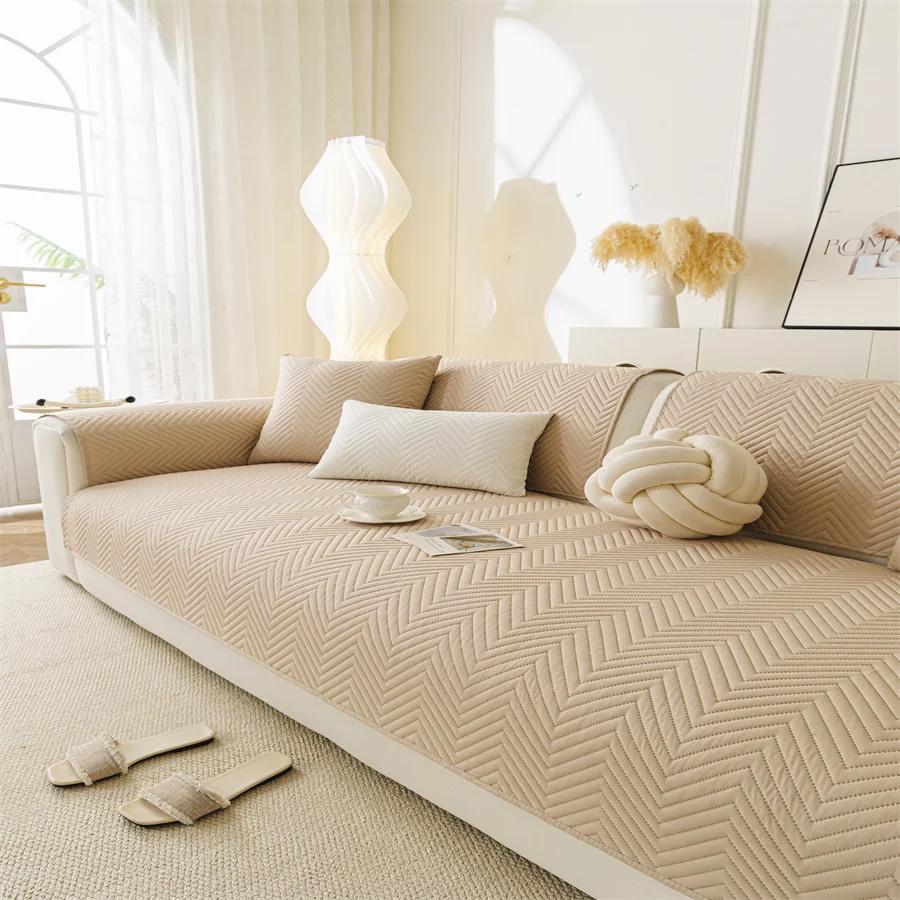 Nordic Light Luxury Style Four Seasons Universal Advanced Sense Anti-Cat Scratch Anti-Slip Sofa Cover Cushion