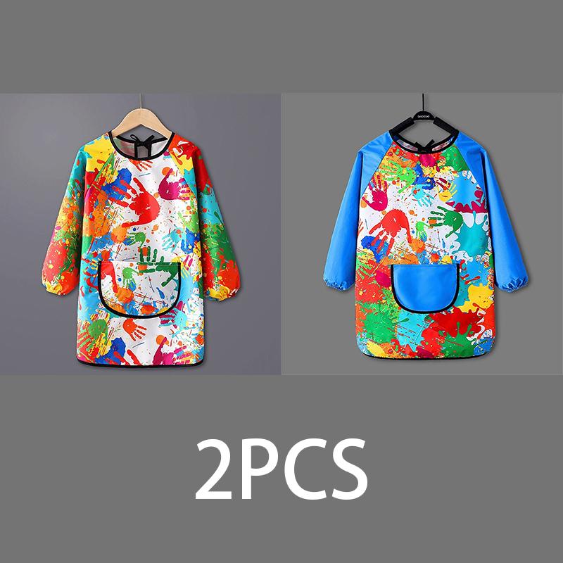 Paint Apron for Children Art Apron - Waterproof Long Sleeved Cover Children's Apron, Childrens Drawing Kindergarten WQ005