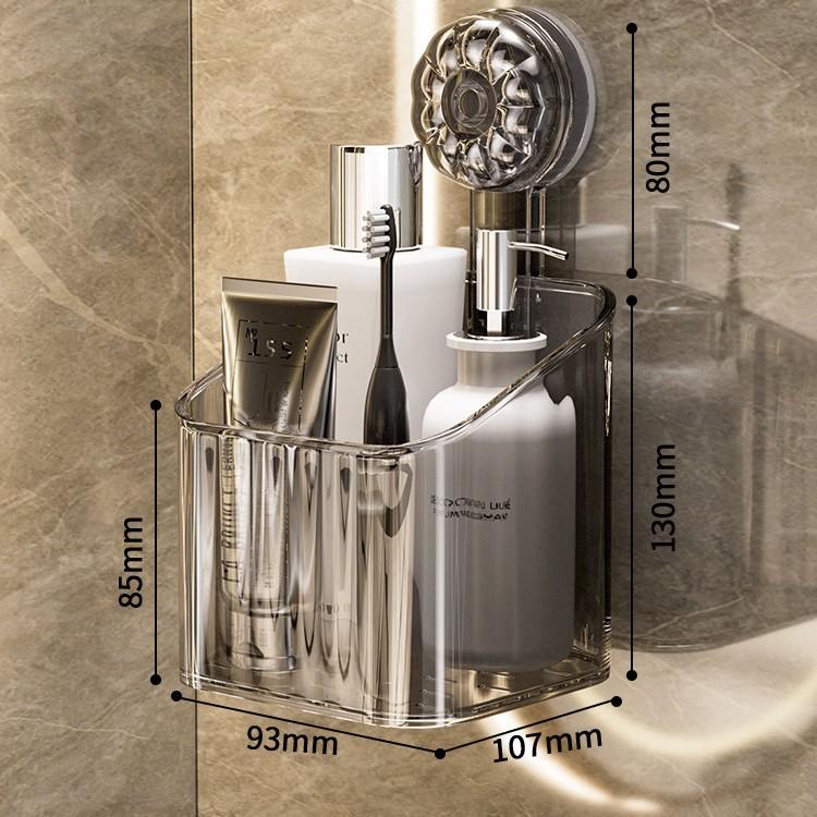Luksusowa Ścienna Półka Storage z Przyssawką - Nie wymaga wiercenia, Wytrzymały Plastikowy Organizer na Akcesoria do Prysznica, Kosmetyki i Artykuły Toaletowe