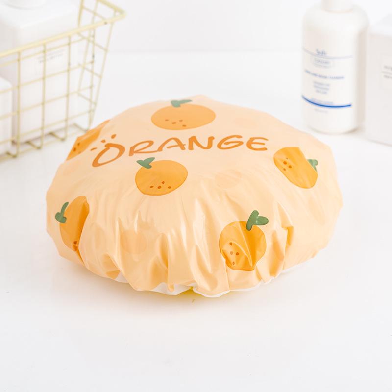 

Женская милая водонепроницаемая шапочка для душа с фруктами - Защита от масляного дыма, для кухни и ванной желтый оранжевый