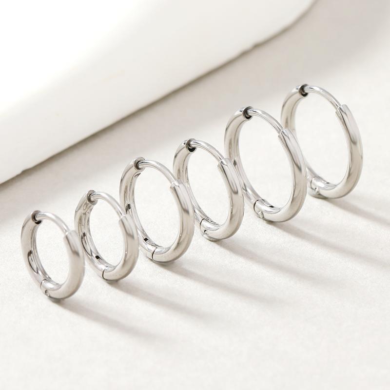 Sleek Sterling Silver Earrings: Trendy Hoops & Cartilage Studs for Men & Women – Wear Comfortably Overnight.