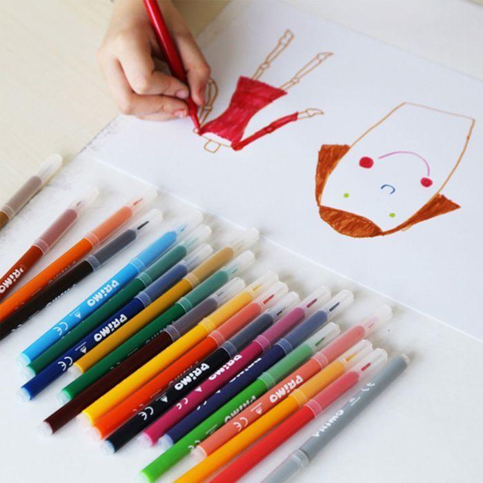 Feutre non permanent - PRIMO - Assorties - 2,5 mm - Pack de 96 - Pour enfants